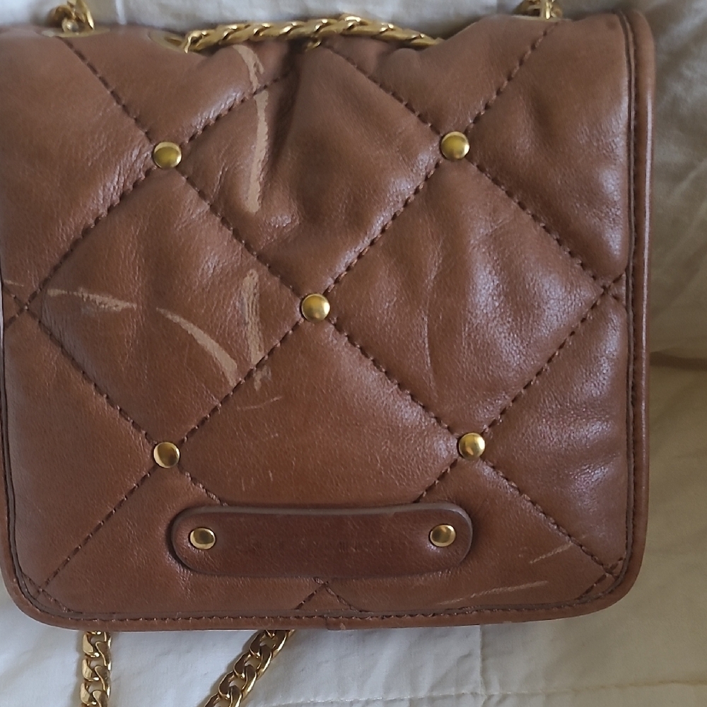 Rebecca Minkoff Brown Gold Crossbody Quilted Bag - Picture 3 of 8